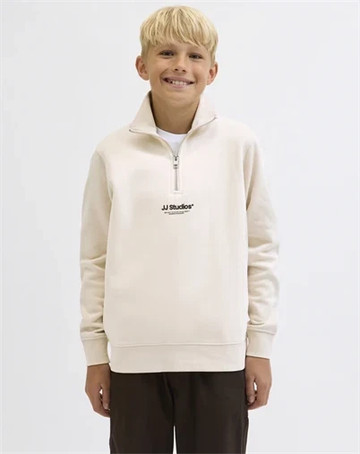 Jack & Jones Junior - JJESoho Quarter Zip Sweatshirt - Moonbeam